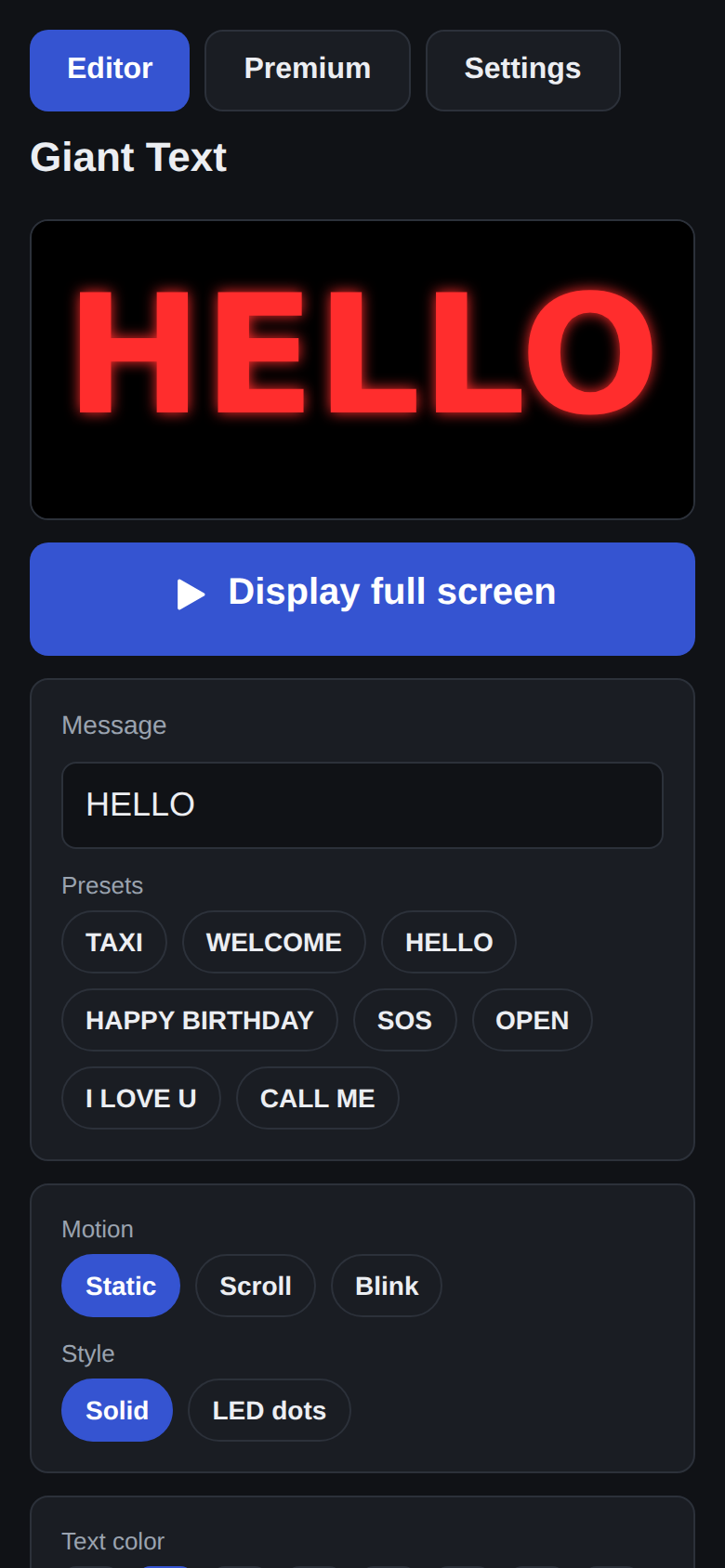 Type it, style it, hit Play.